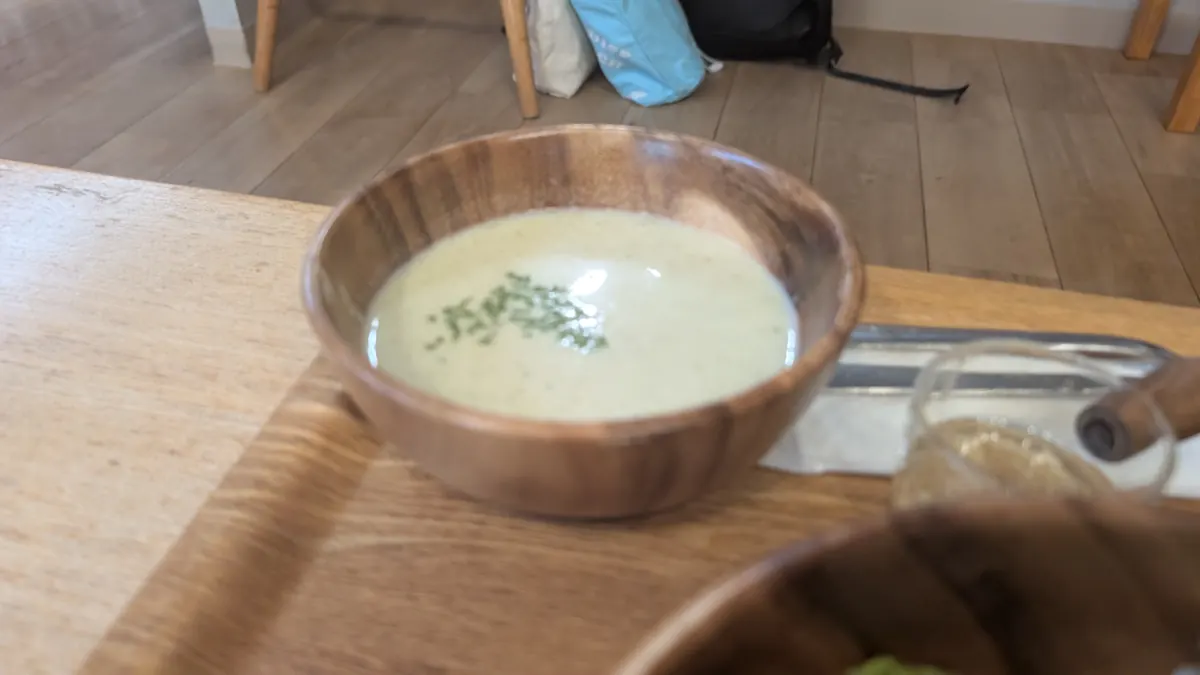 こまちカフェのポタージュスープ｜季節野菜ランチのセット