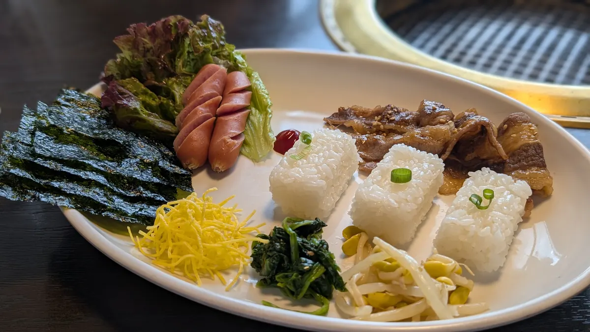 福寿のお子様まきまき焼肉セット|焼肉・ごはん・のり・ナムル・ウインナー